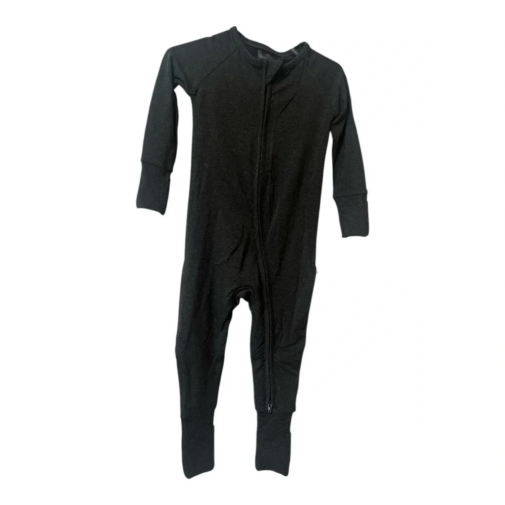 Little Sleepies Solid Dark Grey Footie Playsuit One Piece Pajama